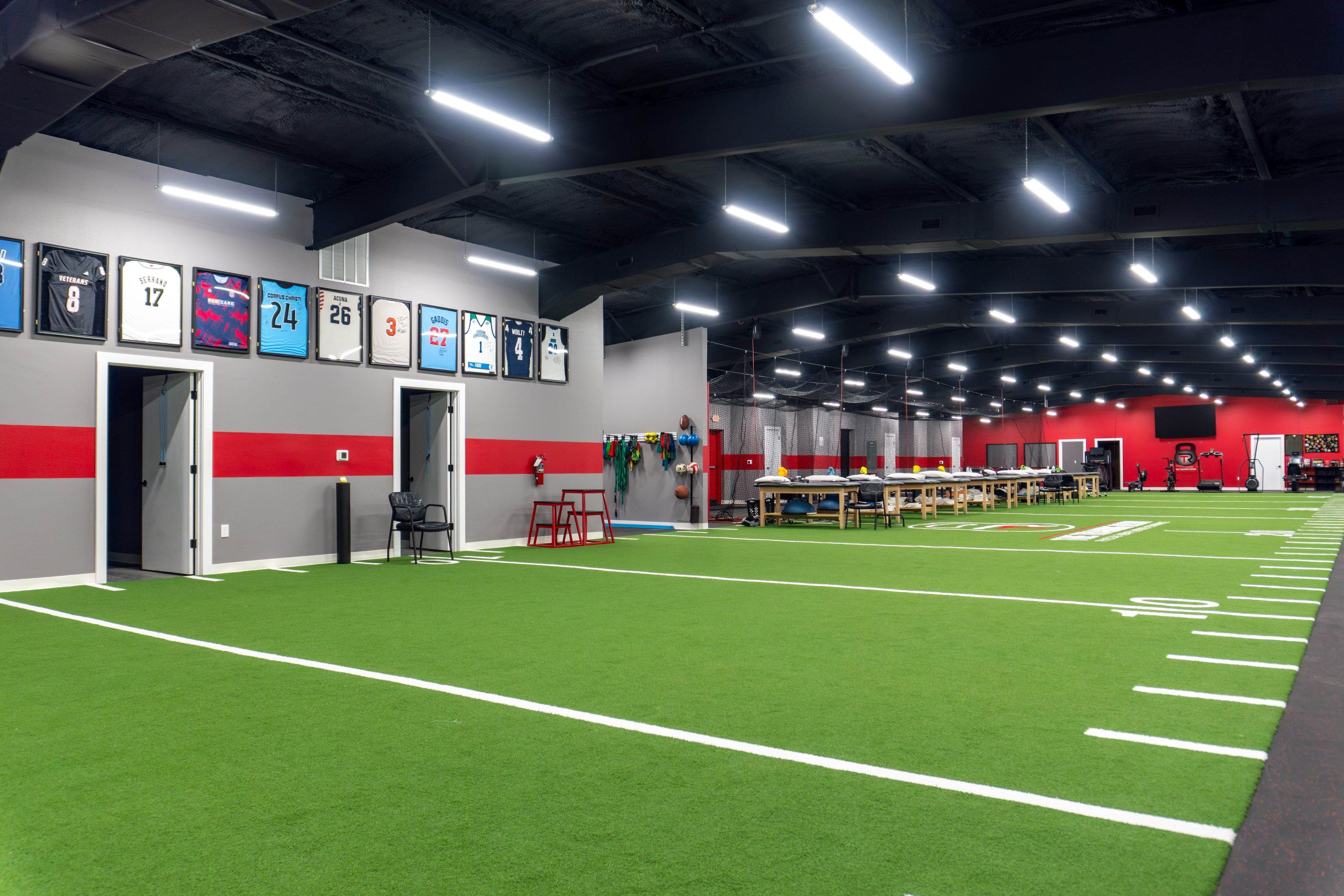 The Training Room Corpus Christi full facility turf and PT tables