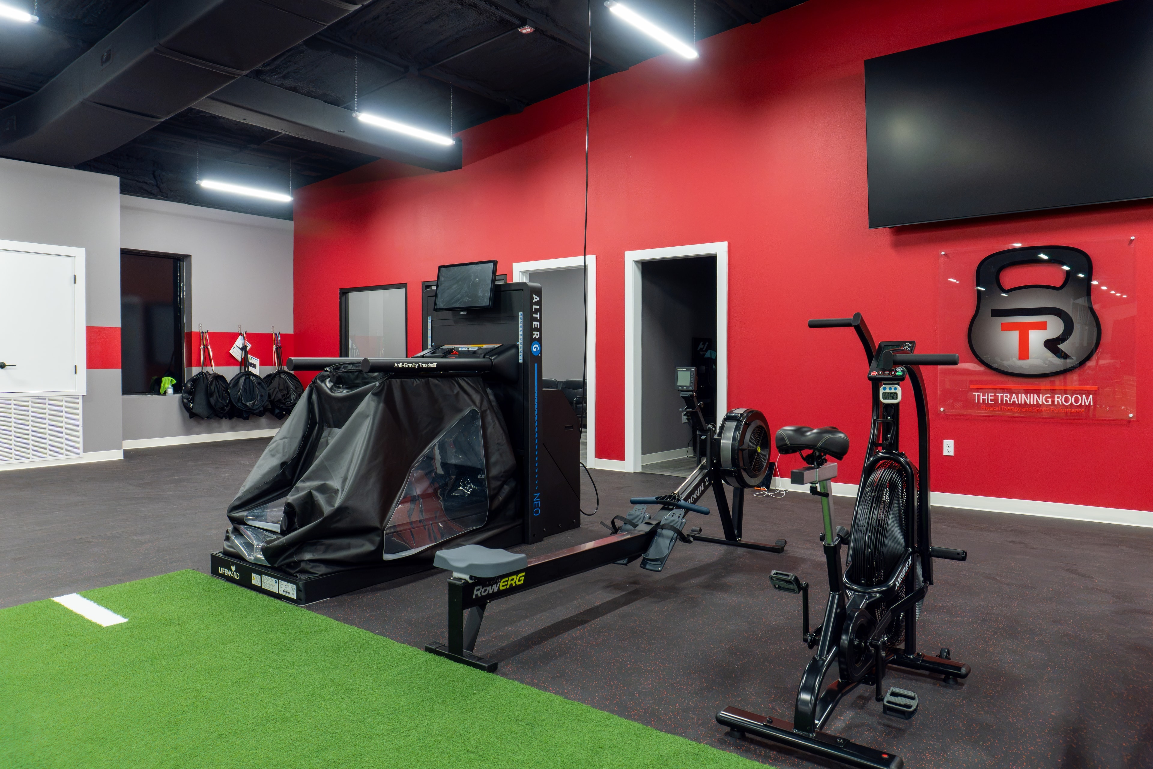 The Training Room Corpus Christi AlterG anti-gravity treadmill and cardio area